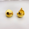 Eleganti orecchini semisferici placcati oro 18 carati con finitura a specchio lucida - Oro Lucido