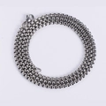 Close-up of polished silver stainless steel box chain with a secure lobster clasp closure - Width 3.5mm Length 60cm / Steel Color Box Chain