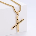 Détail du pendentif lettre X doré avec texture bambou 3D sur une chaîne à mailles - Lettre X Dorée Pendentif Uniquement (Sans Chaîne)