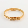 Gold plated stainless steel butterfly bangle with matte finish and side cutouts - Gold Three Matte Butterflies (BR8252)