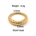 Minimalist 18K gold plated stainless steel spiral ring with a 6.3g weighted industrial design - Size 6 / Spiral Twisted Style (R5347) / Gold