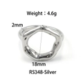 Silver 925 minimalist wavy textured ring, variant R5348 with 18mm diameter - Size 6 / Irregular Wave Style (R5348) / Steel
