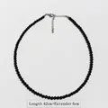 Elegante collana di perle di onice nera da 42cm con catenella di estensione di 6cm argento - 4mm Collana (42cm+6cm)