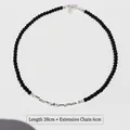 Collana minimalista con perline di onice e argento con catena 38cm e estensione 6cm - Collana