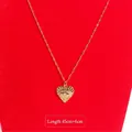 Goldene Herz-Halskette mit Evil-Eye-Anhänger und Kristallen, Länge 45cm+6cm - Halskette