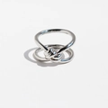 Anello a nodo minimalista in argento con finitura lucida e design a doppio strato - US 7 / Oro Bianco