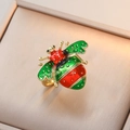 Anello vintage a forma di insetto oro con smalto rosso e verde in scatola - Rosso e Verde