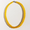 New Year Red Agate style necklace with elegant yellow amber resin beads and metal buckle - 8mm Yellow