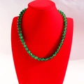 Elegant green agate beaded necklace featuring polished translucent emerald round beads - 8mm Green