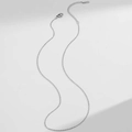 Silver titanium steel link chain necklace featuring a lobster clasp and extension chain - Silver Cross Chain