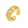 Detailansicht eines goldenen Hohlrings mit Marquise-Steinen und verstellbarer Schiene - Hohlring Marquise-Schliff Zirkonia Stil (J0899)