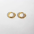 Orecchini a cerchio in oro stile bambù con zirconi per un look quotidiano minimalista - Oro