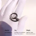 Three-layer interwoven silver knot ring in silver plated brass finish with hollow design - Platinum Color - Ring