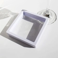 Caja expositora flotante blanca de película PE con elegante efecto de sombras - Grande (9x9cm) / Blanco