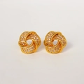 Pendientes de nudo bañados en oro de 18 quilates con cristales pavé brillantes - Dorado