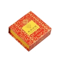Elegante joyero rojo bañado en oro de 18 quilates con motivos florales dorados - Rojo Caja