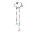Silver cloud stud earring with long chain tassels and colorful zircon stones - Cloud Tassel / Silver
