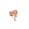 Orecchino a lecca-lecca in oro rosa 18K con pietra a spirale rosa e accenti di zircone - Lecca-Lecca (EGD0045) / Oro rosa