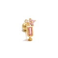 Puce d'oreille verre à cocktail en or 18K avec pierre rose et fermoir à vis à bille - Gobelet Rose (EGD0049) / Or