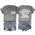 Dettaglio della stampa infermiera oncologica su t-shirt grigia in cotone girocollo - S / Grigio Scuro (Font Bianco)
