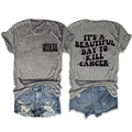 Vista frontale e posteriore della T-shirt grigia in cotone con slogan Oncology Nurse e cancro - S / Grigio Scuro (Carattere Nero)