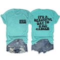 Détails du t-shirt infirmière oncologie bleu sarcelle avec impression motivante au dos - Bleu Eau Profonde (Police Noire)