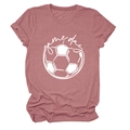 Detail shot of the dusty rose cotton fabric and white game day football print on t-shirt - S / Rose Gold (White Font)