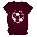 Detail of burgundy Game Day crewneck t-shirt featuring a football graphic and white lettering - S / Wine Red (White Font)