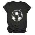 Detailed flat lay of dark grey crew neck t-shirt with white Game Day soccer print - S / Black (White Font)