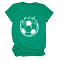 Green cotton crewneck T-shirt with Game Day football graphic print in a casual sporty style - S / Dark Green (White Font)