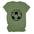 Close-up of olive green t-shirt with black football graphic and game day lettering - S / Olive Green (Black Font)