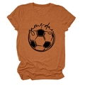 Detail of burnt orange Game Day football t-shirt featuring a soft cotton blend texture - S / Burnt Orange (Black Font)