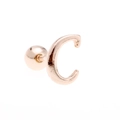 Minimalist 18K rose gold plated alphabet C ear stud with secure screw ball backing - Letter C / Rose Gold