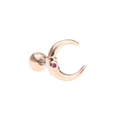 Roségoldener Mond-Ohrstecker mit rosa Zirkonstein und sicherem Schraubverschluss - Mond Einzelner Diamant Stil - Roségold (EGD0077)