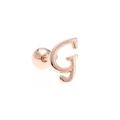 Minimalist 18K rose gold plated letter G stud earring with a screw back ball design - Letter G / Rose Gold