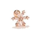 Macro shot of rose gold snowflake stud with cubic zirconia and screw ball back - Snowflake Style (EGD0449)