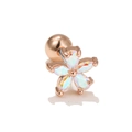 Detail of rose gold flower cartilage stud with five-petal iridescent opal stones - Iridescent Flower (EGD0478) / Rose Gold Iridescent Flower