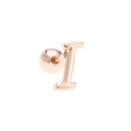 18K rose gold plated alphabet 'I' stud earring with secure ball back closure - Letter I / Rose Gold