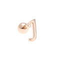 Minimalist 18K rose gold plated alphabet J letter ear stud with comfortable ball back screw - Letter J / Rose Gold
