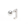 Minimalist silver letter J stud earring with secure ball-back screw for cartilage piercing - Letter J / White K/Silver