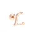 Artistic 26 letters 18K rose gold plated letter L ear stud with screw ball back - Letter L / Rose Gold
