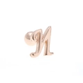 Artistic letter M stud earring in rose gold finish with secure screw back ball - Letter N / Rose Gold