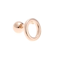 Minimalist 18K rose gold plated alphabet ear stud with secure screw ball back closure - Letter O / Rose Gold