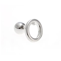 Minimalist S925 sterling silver hollow ring stud earring with barbell screw back closure - Letter O / White K/Silver