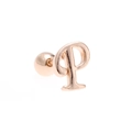 Minimalist 18K rose gold plated letter P stud earring with screw back ball for women - Letter P / Rose Gold