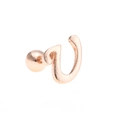 Artistic cursive letter V earring in rose gold finish with secure screw back ball closure - Letter U / Rose Gold