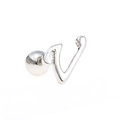 Minimalist 18K gold plated letter V stud earring with secure screw back ball closure - Letter V / White K/Silver