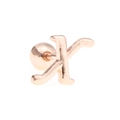 18K rose gold plated alphabet K stud earring with a screw ball back closure - Letter X / Rose Gold