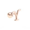 Artistic cursive letter Y stud earring in rose gold finish with secure screw back ball - Letter Y / Rose Gold