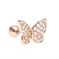 Rose gold butterfly cartilage stud earring with sparkling white cubic zirconia stones - Butterfly Screw Back Style (EGD0194 Rose Gold)